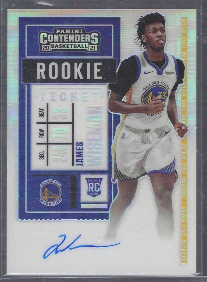JAMES WISEMAN 2020-21 PANINI CONTENDERS PREMIUM HOLO ROOKIE TICKET AUTO RC #115