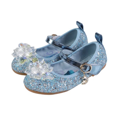 LEFEITONG Kinder Mädchen Elsa Paillette Prinzessin Paillette Bogen Strass Schuhe Neu
