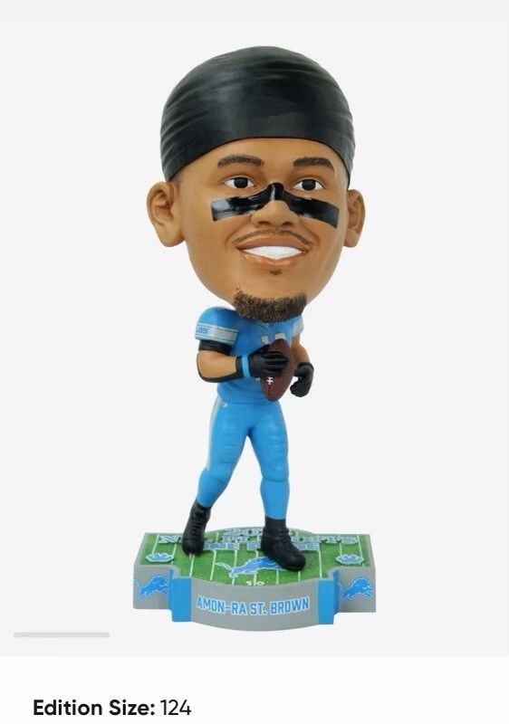 Detroit Lions Amon-Ra St Brown Playoff Bobblehead New In Box