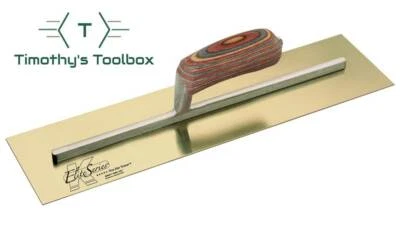 Kraft Tool 16"x5" Elite Series 5 Star Golden Stainless Steel Trowel Wood Handle