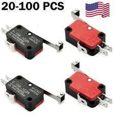 20-100pcs V-156-1C25 Micro Limit Switch with Long Hinge Roller Momentary SPDT
