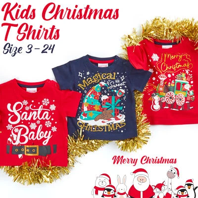 METZUYAN Unisex Baby Boy Girl Christmas T-Shirt Cotton Top Tee Xmas Novelty 3-24 Month UK