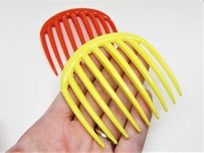 One 1 Large Vintage 1960s FRENCH Twist Hair Comb- MOD Bright Orange or Yellow