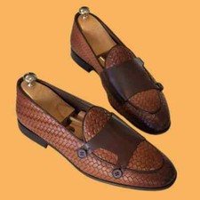 Brown Loafers Men Black Business Mens Dress Shoes Handmade