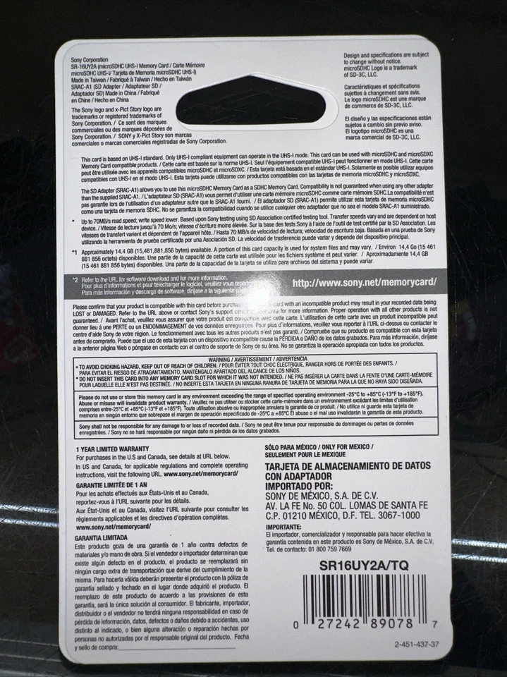 Sony Micro SD Card SDHC UHS-I MemoryCard 16GB - Image 2 of 2