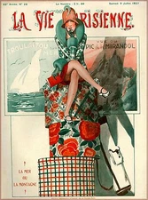 1927 La Vie Parisienne On Vacation French France Travel Advertisement Poster 