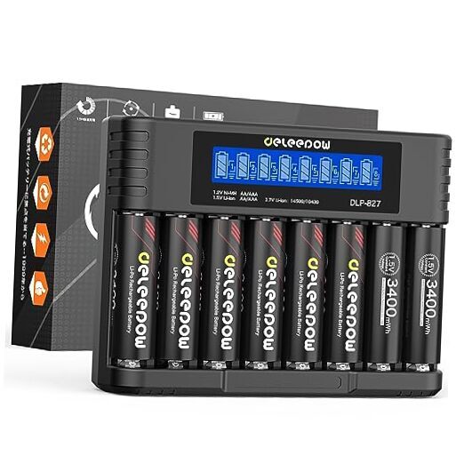 Rechargeable AA Batteries Lithium AA Rechargeable Batteries 1.5V 3400mWh, 8-image