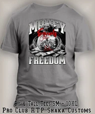 Trump Money Equals Freedom Tee Shirt Big Tall Sm Graphic Sport Pro Club Shaka