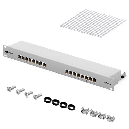 Cat6a Patchpanel 8/12/16/24-Port RJ45 geschirmt Desktop Aufputz Verteile LAN - Afbeelding 71 van 115