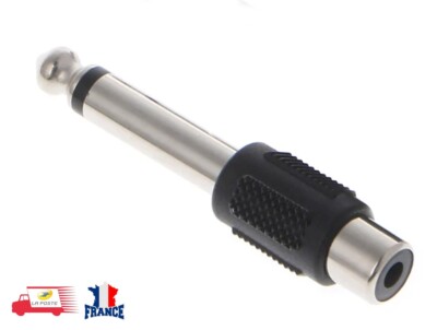 Cinch Buchse auf Klinke 6,35mm 1/4'' Stecker Mono Plug Audio Adapter Stecker
