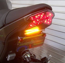Kawasaki Z125 Pro SS Fender Eliminator Kit w/ Amber LED Turn Signal Light Bar; C