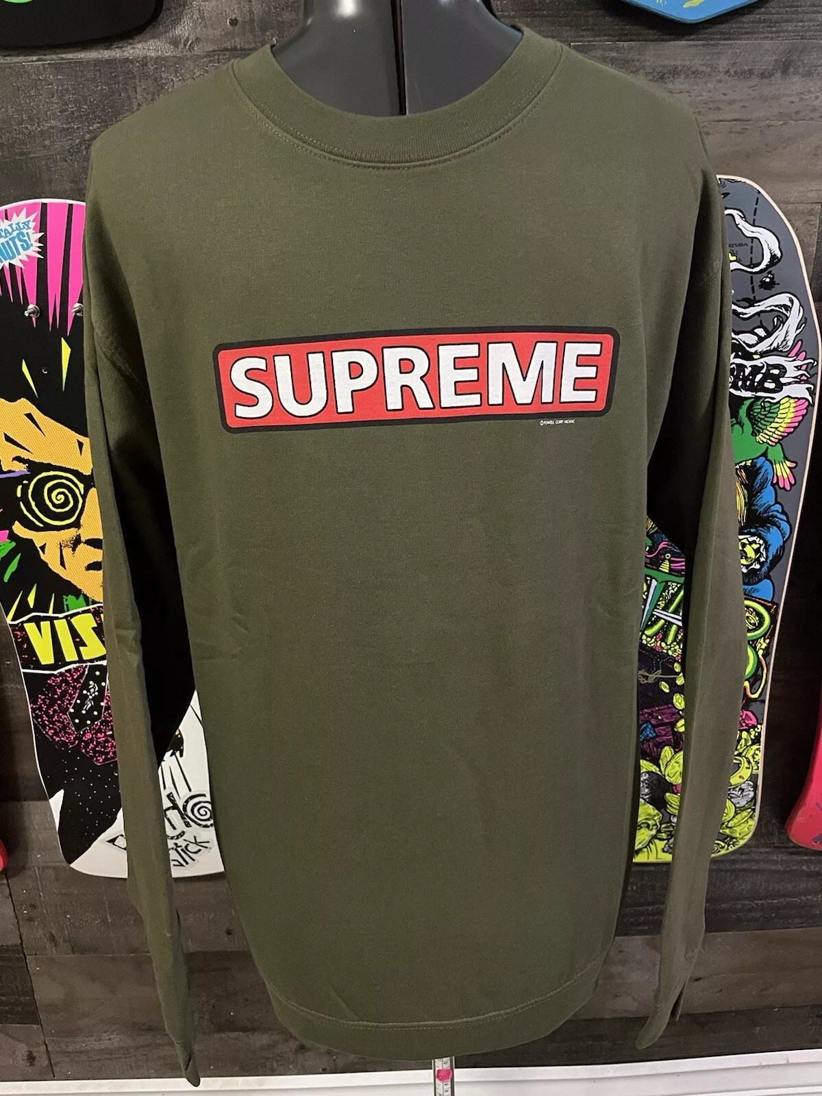 Sweatshirt Powell Peralta Supreme homme vert moyen skateboard chemise faucon neuf