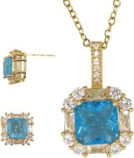 Jewelry Set,Necklace And Earrings,Cubic Zirconia Stud Earring For Women