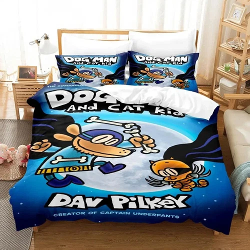 Cartoon Dog Man Bedding Set | Cartoon Bedding Set For Kids | Gift For Kids