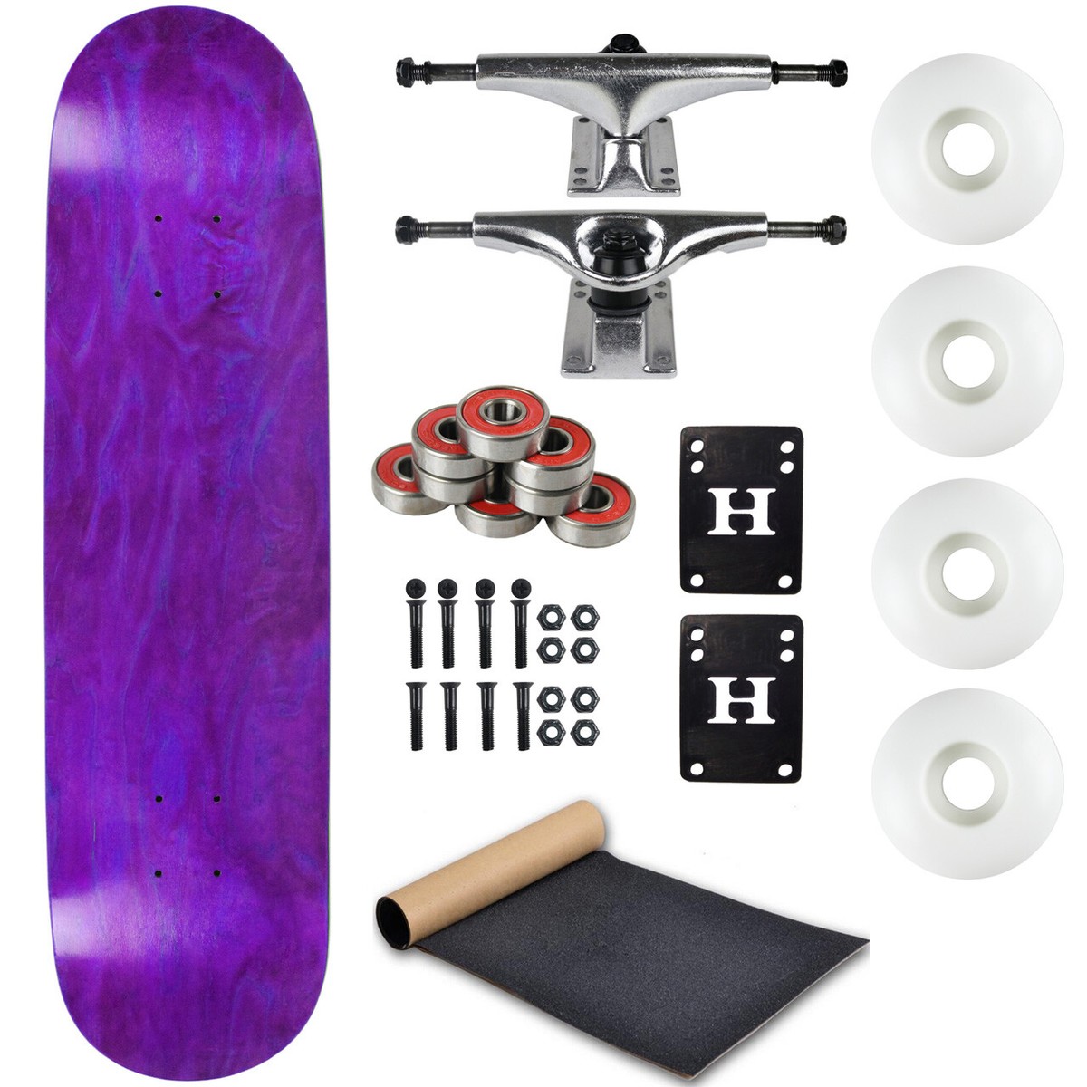 Moose Complete Skateboard - Ready To Ride Purple 8.25" Deck With Pro Setup