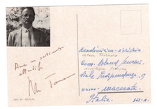 Alain Touraine Signed Postcard 1986 Autographed French Sociologist
