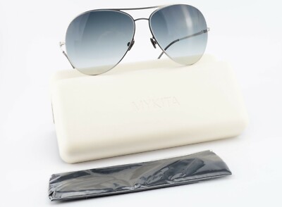MYKITA Sonnenbrille Lite Sun ALVAR Col009 60-13 Pilot Minimal Seidenmatt Silber 
