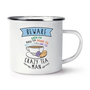 Beware Pazzo Te Uomo Smalto Tazza Dad Papa Giorno Fidanzato Inglese Britannico Ebay