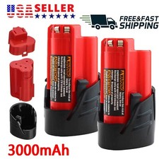 2Pack 3.0Ah Replace For MILWAUKEE 48-11-2401 12V Lithium Ion Battery 48-11-2420