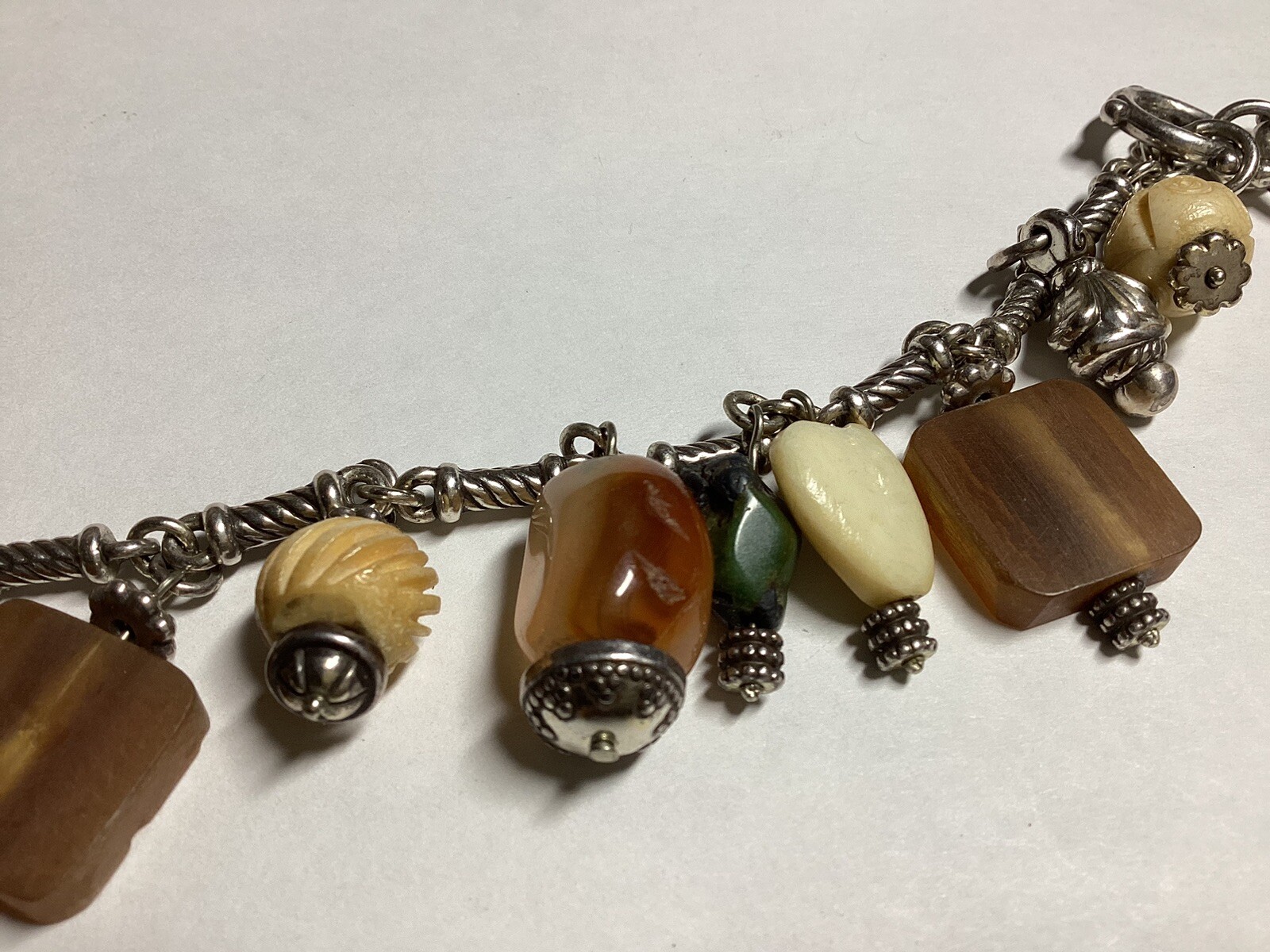 BRIGHTON Heart Multi Beaded Stones Charms Silver … - image 4