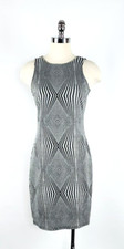 Philosophy Black & Silver Geometric Print Sheath Dress Women's Size Small