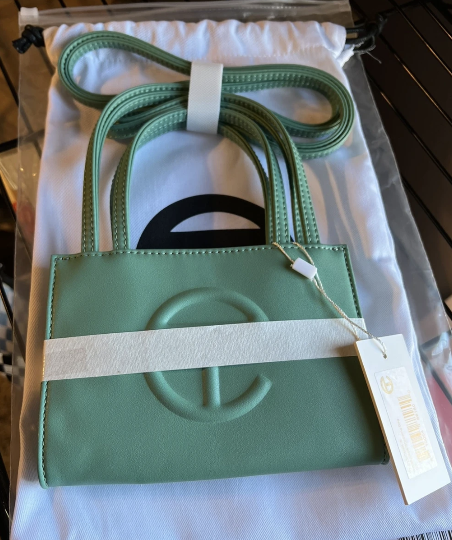 Telfar Small sage shopping bag vegan leather tote Vegan