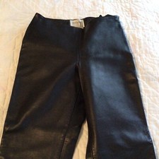 Hugo Buscati Leather Pants Size 6 P Button Torn TJM