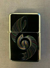 Treble Clef Music Note D2 Flip Top Oil Lighter Windproof