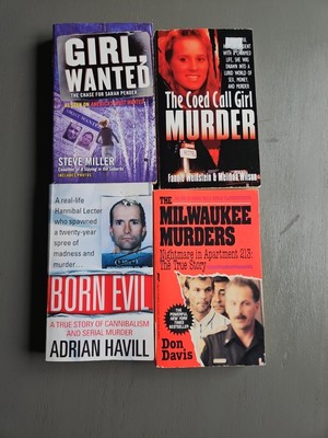 4 Books( GIRL WANTED,THE COEX CALL GIRL MURDER,BORN EVIL, MILWAUKEE MURDERS