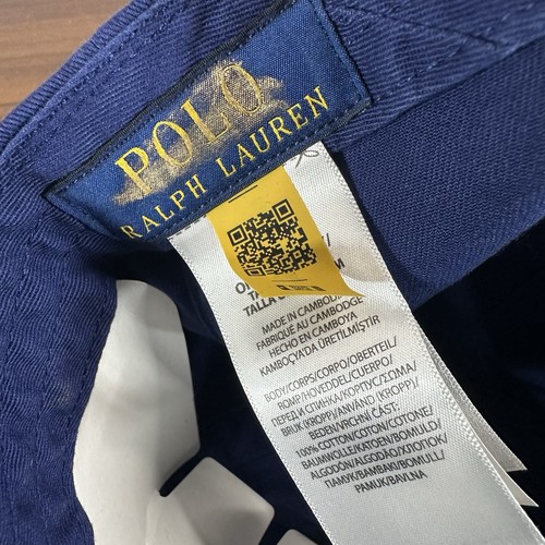 Ralph Lauren Polo Bear Hat Cap Blue Strap Back Leather Strap Beach Preppy New - Picture 8 of 9