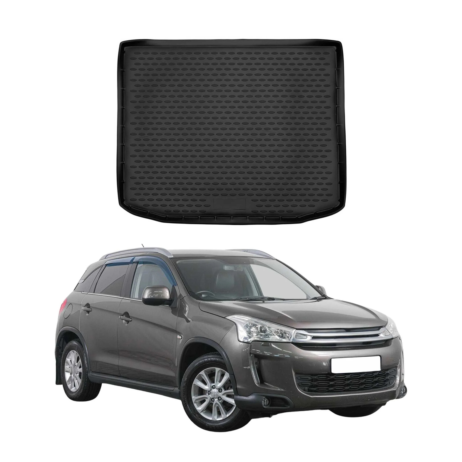 Tapis de coffre Citroen C4 Aircross 2012-2017 caoutchouc noir protection OMAC