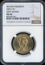 2007 John Adams Dollar NGC MS66