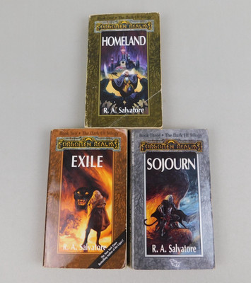 3pc Lot The Dark Elf Trilogy R.A. Salvatore Paperbacks Homeland Exile Sojourn