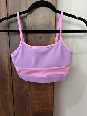 Wilo The Label Women's Ribbed Sports Bra XS NEW Pink/Purple Colorblock Gym Yoga