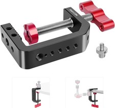 C Clamp Desk Camera Mount, Table C-clamp with 1/4' 3/8' Thread, Desktop DSLR