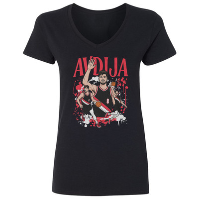 Avdija Inspired Graphic City Hoops Tribute Ladies' V-Neck Tshirt