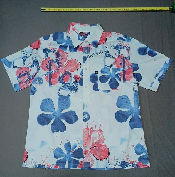 Men Quiksilver Shirt White Cotton 42 / XL / 50