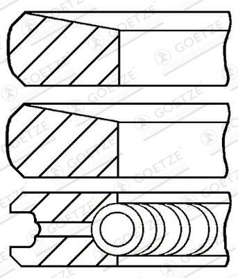 Neu - Goetze Engine 08-443500-00 Kolbenringsatz FüR Mitsubishi-image