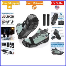 Large Ice Cleats Snow Traction Crampons for Men Women, Non-Slip Rubber