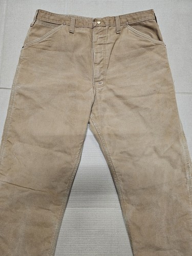 Vintage Carhartt Insulated Canvas Work Pants Jeans Red Lined 38 x 32 Made in USA - Picture 4 of 10