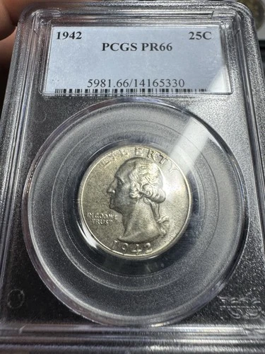 1942 Washington Silver Proof Quarter  25c PCGS PR66 EARLY DATE GEM