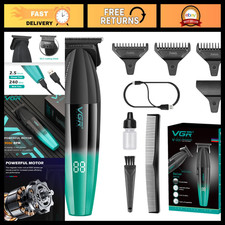 Cordless Hair Trimmer for Men, Zero-Gap T-Blade, Rechargeable, Green Color