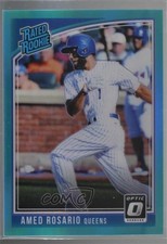 2018 Donruss Optic Rated Rookie Variation Aqua Prizm Amed Rosario (Queens) 8k4