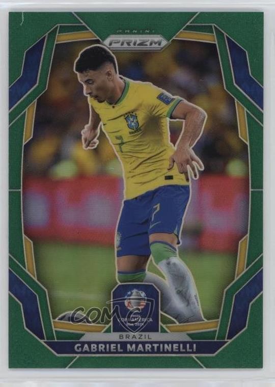 2024 Panini Prizm CONMEBOL Copa America Green 4/5 Gabriel Martinelli #38 04ae