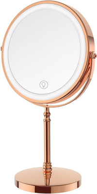 Lighted Makeup Mirror - 8'' Rechargeable Double Sided 1x~10x Magnifying Mirror