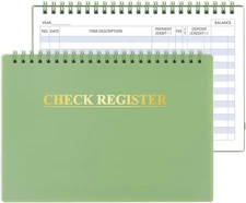 Personal Checkbook Register - Wide Edition 8.4" x 6.1" (Green)