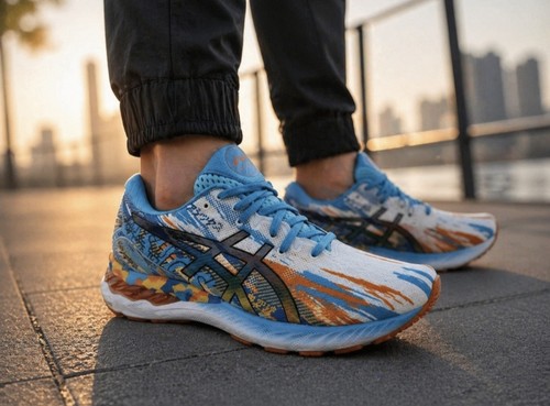 Asics Gel Nimbus 23 Mens Shoe Color Injection Silver Aqua/Marigold Orange Sz 12 
