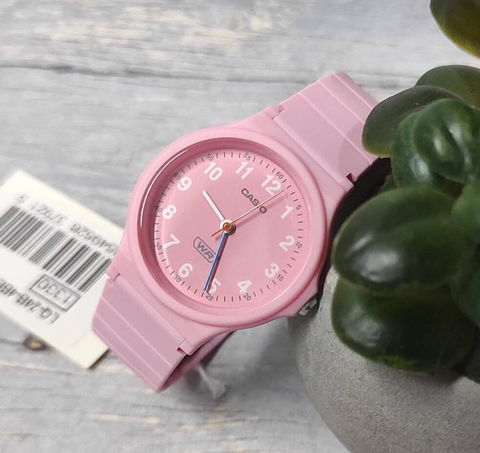 Casio LQ-24B-4B Pink Analog Lightweight Simple Quartz Classic