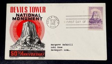 US FDC Scott # 1084 - Devils Tower National Monument; 1956; Cachet By Ken Boll