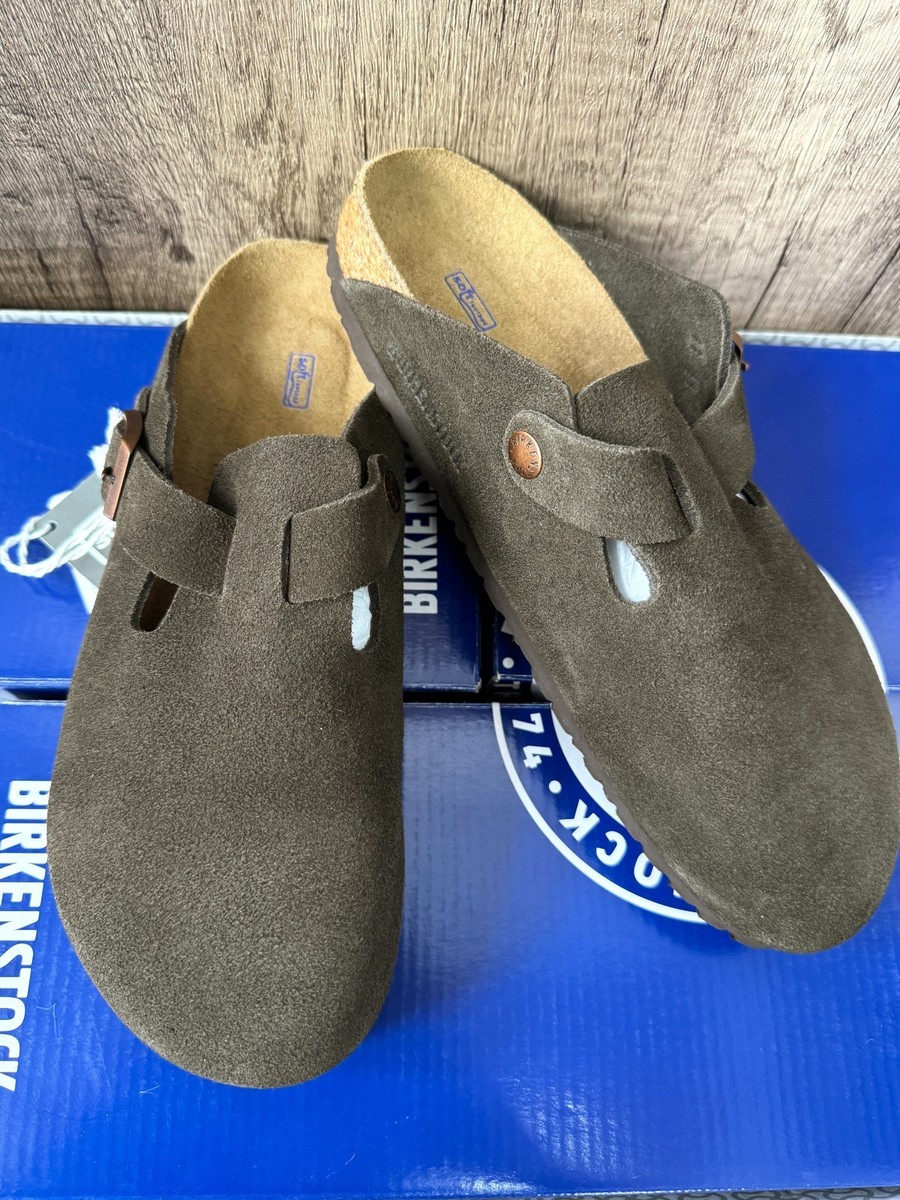 Birkenstock Boston Mocha Suede Soft Footbed Slip-Ons Clog  display picture 1